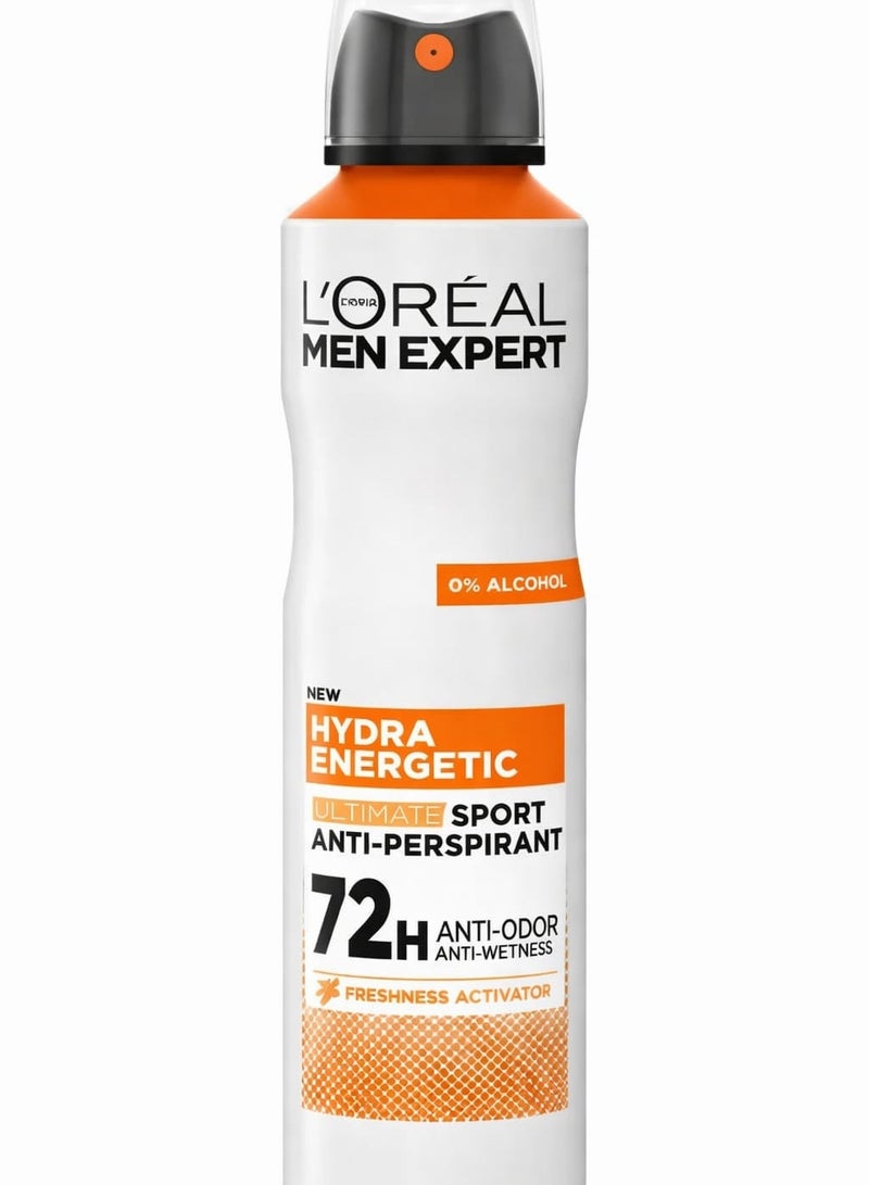 لوريال باريس لوريال مين إكسبيرت بخاخ للجسم مضاد للتعرق هيدرا إنرجيتيك 250 مل - Image 1